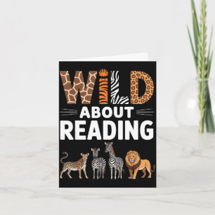 Wild auf das Lesen von Retro-Tierbuchliebhaber Karte