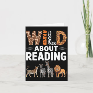Wild auf das Lesen von Retro-Tierbuchliebhaber Karte