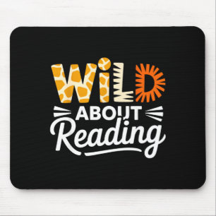 Wild auf das Lesen von Tierdruckbuchstaben lustig Mousepad