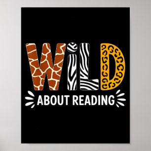 Wild aufs Lesen Buch Tier Kinderbuch Poster