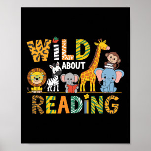 Wild aufs Lesen Kinder lieben wilde Tierbücher zur Poster