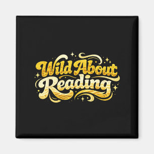 Wild aufs Lesen lustiges Leserbuch Bibliothek Kind Magnet