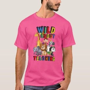 Wild aufs Unterrichten Safari-Tiere Dschungel Zurü T-Shirt