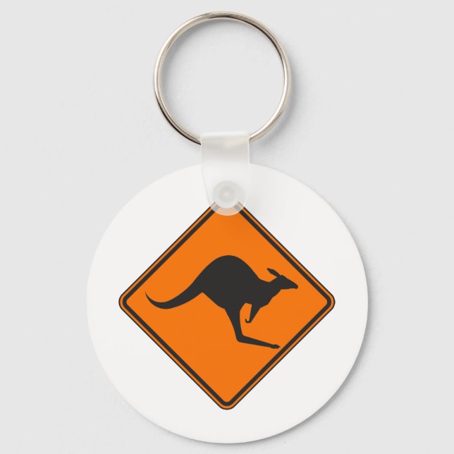 Wild Australian Kangaroo Marsupial Roo Silhouette Schlüsselanhänger (Vorderseite)