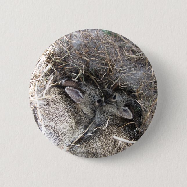Wild Baby Bunnies Button (Vorderseite)