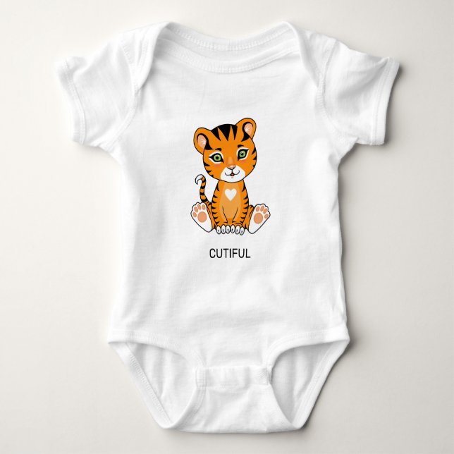Wild Baby Tiger Animal Cartoon Baby Strampler (Vorderseite)