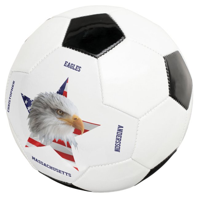 Wild-Bald-Adler, die amerikanische Flagge, Star Fußball (Dreiviertel)