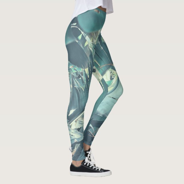 Wild Banana Palm Tree Leaf Muster Champ Leggings (Rechts)