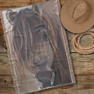 Wild Bay Brown Horse Funny Messy Hair Decke