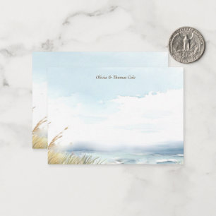 Wild Beach Fence Ocean Grass Art Wedle Mitteilungskarte