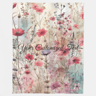 Wild Beauty Woven: Von Wildblumen gestaltet Fleecedecke