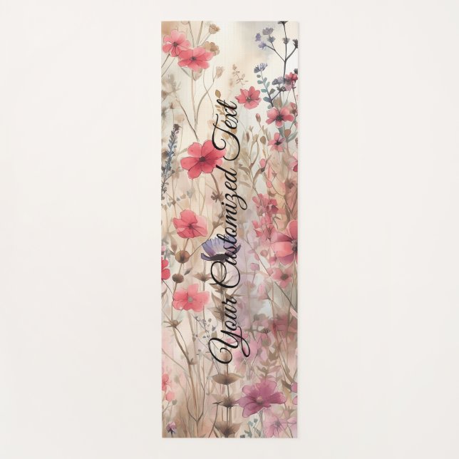 Wild Beauty Woven: Von Wildblumen gestaltet Yogamatte (Vorderseite)