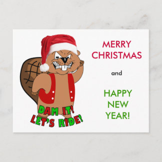 Wild-Beavers Weihnachtspostkarte Feiertagspostkarte