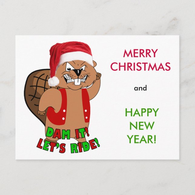 Wild-Beavers Weihnachtspostkarte Feiertagspostkarte (Vorderseite)