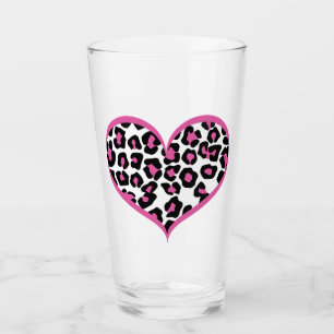 Wild bei Heart Leopard Print Glas