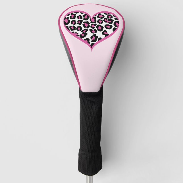 Wild bei Heart Leopard Print Golf Headcover (Vorderseite)