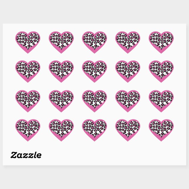 Wild bei Heart Leopard Print Herz-Aufkleber (Blatt)