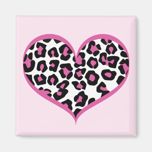 Wild bei Heart Leopard Print Magnet (Vorne)