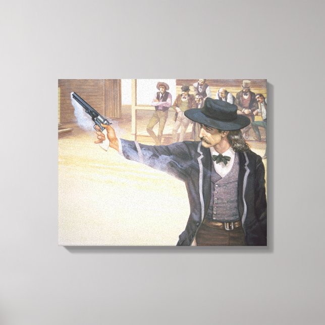 'Wild Bill' Hickok (1837-76) demonstriert seine Ma Leinwanddruck (Vorderseite)