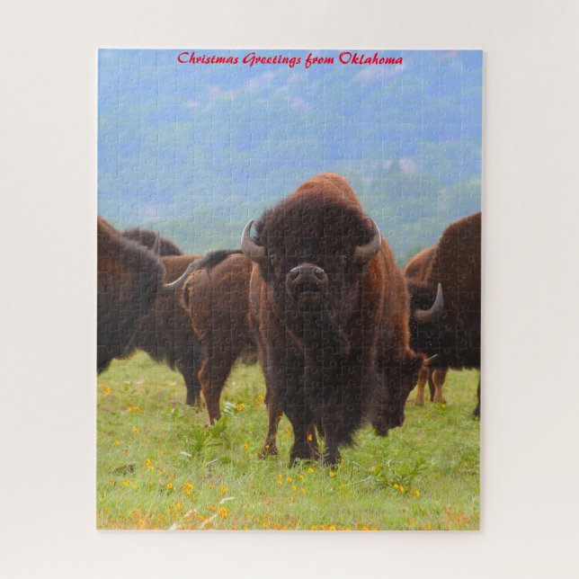 Wild Bison Oklahoma. Weihnachtsgrüße (Vertikal)