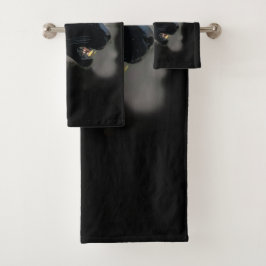 Wild Black Jaguar Badhandtuch Set