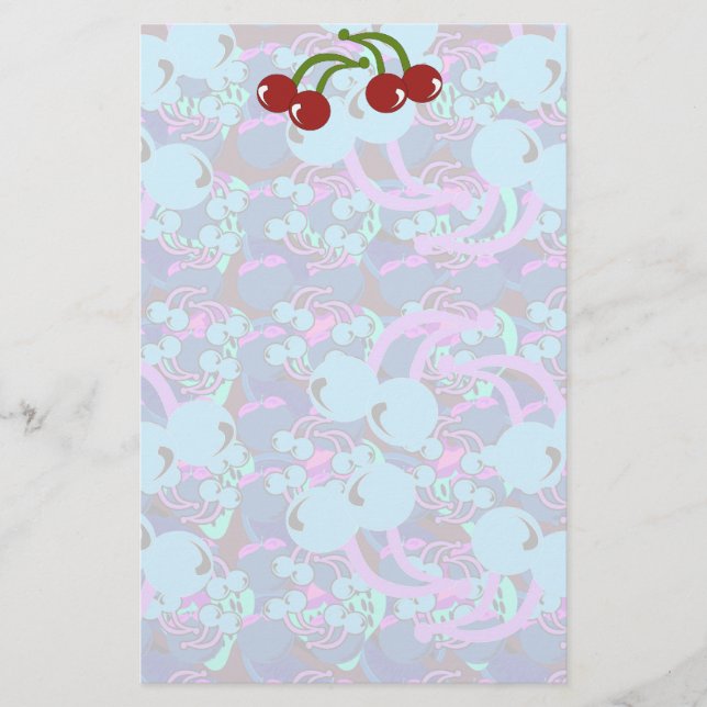 Wild Blue Cherry Stationary Briefpapier (Vorderseite)
