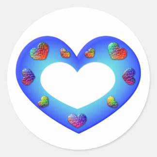 Wild Blue Heart Runder Aufkleber