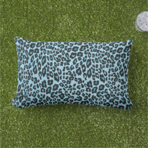 Wild Blue Leopard Print Throw Kissen Für Draußen