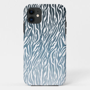 Wild Blue Zebra Print Ombre Case-Mate iPhone Hülle