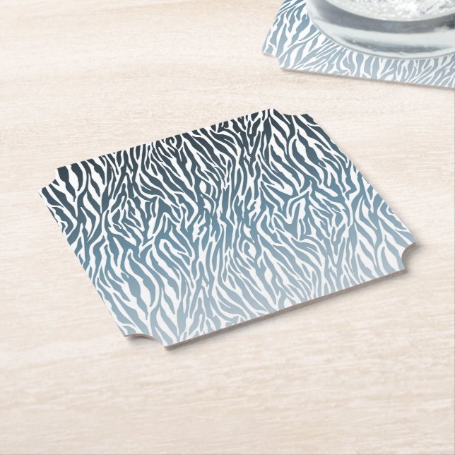 Wild Blue Zebra Print Ombre Untersetzer (angewinkelt)