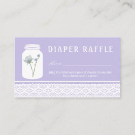 Wild Blume Mason Jar & Lace Diaper Raffle Ticket Begleitkarte