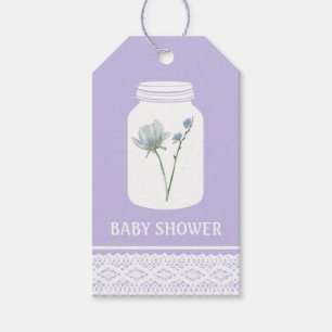 Wild Blume Mason Jar und Lace Baby Shower Geschenkanhänger