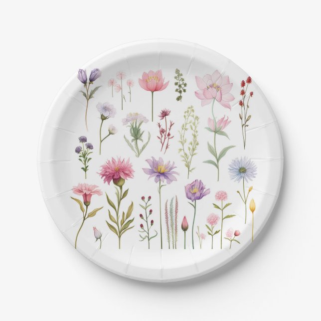 Wild Blume Papier Teller, 17,78 cm Papierplatte Pappteller (Vorderseite)
