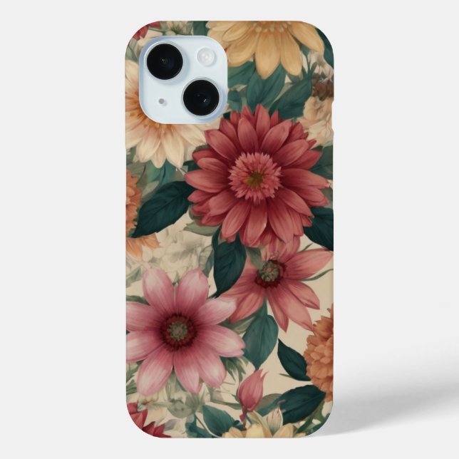 WILD BLUME PATTERN Case-Mate iPhone HÜLLE (Rückseite)