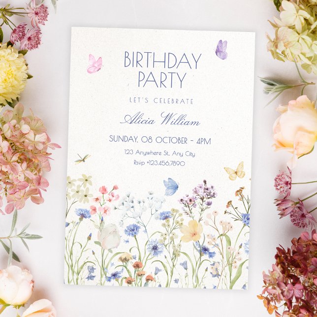 Wild-Blumen-Geburtstag Einladung (Von Creator hochgeladen)