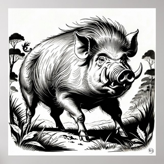 Wild Boar - Archival Print Poster (Vorne)