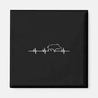 Wild Boar Heartbeat Ekg Hog Hunter Hunt Hunting  Magnet