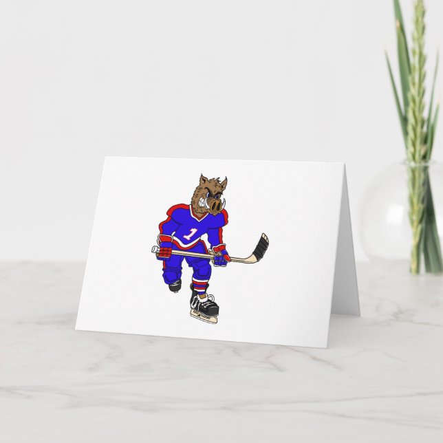 Wild Boar Hockey Player Karte (Vorderseite)