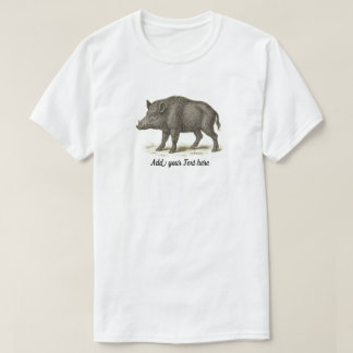 Wild Boar Illustration personalisierbare Mens T -  T-Shirt