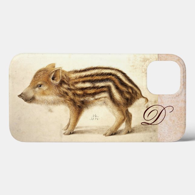 WILD BOAR PIGLET Gezeichnet Monogramm Case-Mate iPhone Hülle (Rückseite (Horizontal))