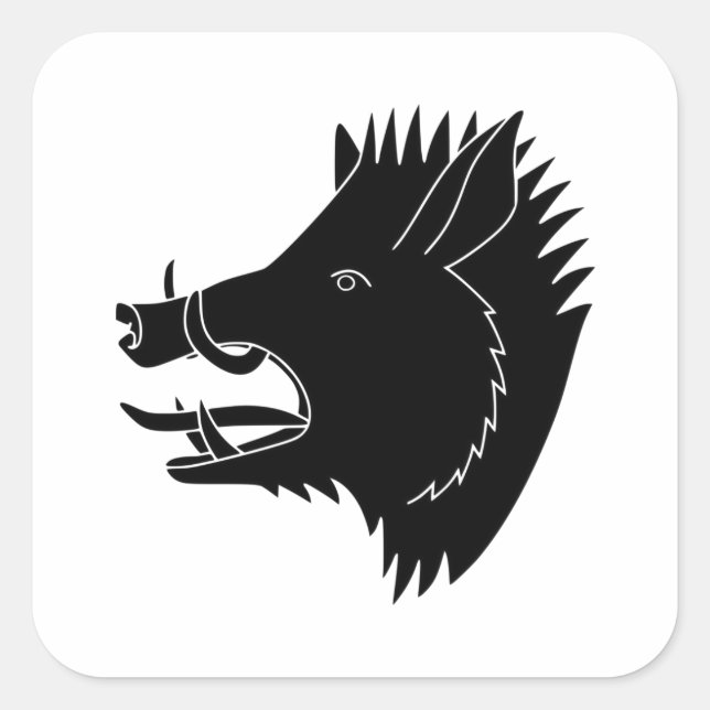 Wild Boar Quadratischer Aufkleber (Vorderseite)
