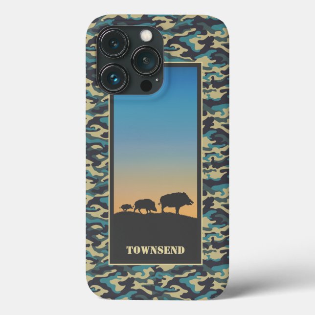 Wild Boar und Camouflage Case-Mate iPhone Hülle (Rückseite)