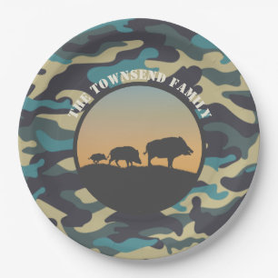 Wild Boar und Camouflage Pappteller