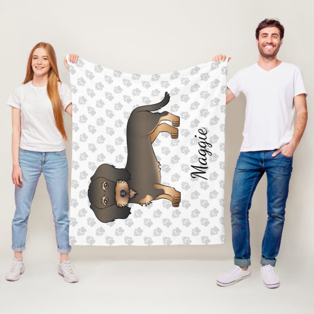 Wild Boar Wire Dackel Cartoon Dog & Name Fleecedecke (Beispiel)