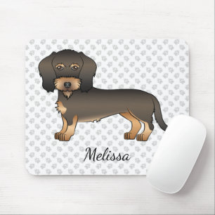 Wild Boar Wire Dackel Cartoon Dog & Name Mousepad