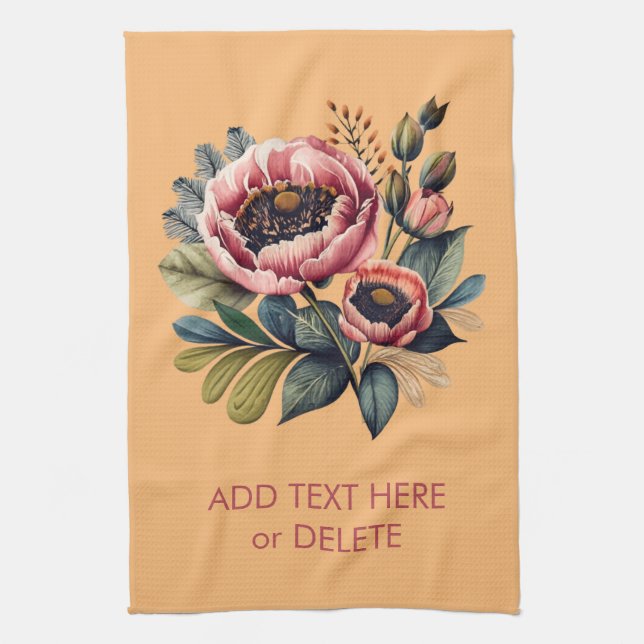 Wild Boho Free-Spirited Floral Style Geschirrtuch (Vertikal)