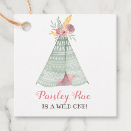 Wild Boho Kindergeburtstag Party Geschenkanhänger