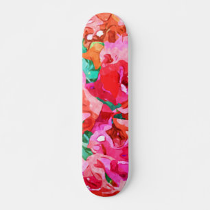 Wild Bougainvillea, Bloom Summer Floral Bohemisch Skateboard