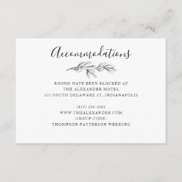 Wild Bouquet Wedding Hotel Information Card | B&W Begleitkarte