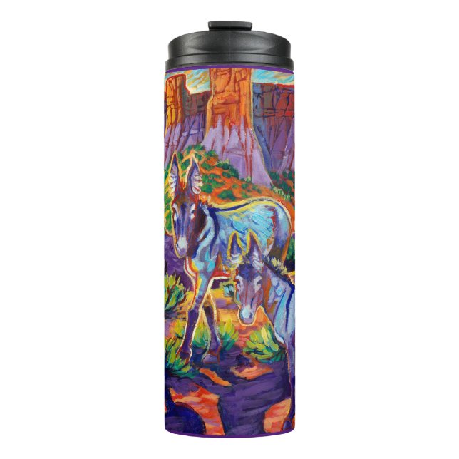 Wild Bray burro Esel Schnurrbart Thermosbecher (Vorderseite)